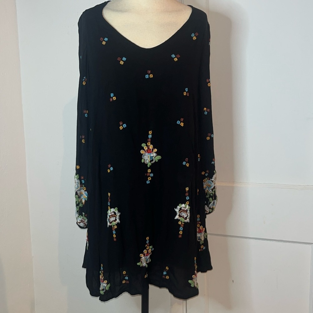 Free People Oxford embroidered boho swing dress - Picture 2 of 6